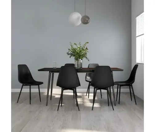 Virtuves Krēsli, 6 Gab., Melns Pp Vidaxl