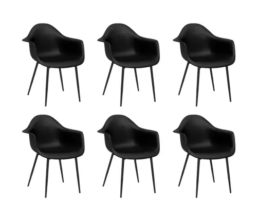 Virtuves Krēsli, 6 Gab., Melns Pp Vidaxl