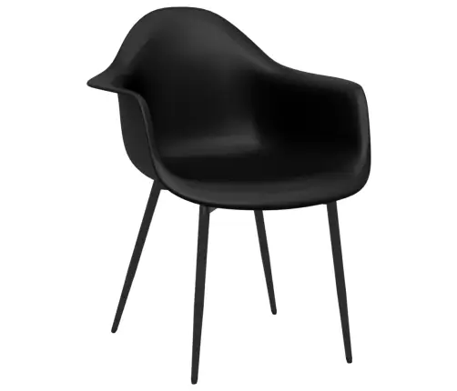 Virtuves Krēsli, 6 Gab., Melns Pp Vidaxl