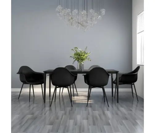 Virtuves Krēsli, 6 Gab., Melns Pp Vidaxl