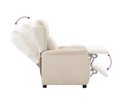 Atpūtas Krēsls Krēmkrāsas Audums Vidaxl