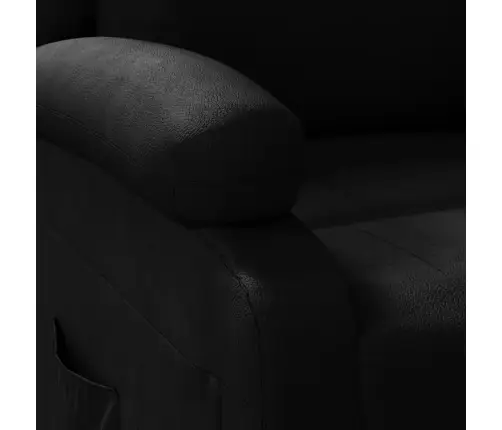 Atlošiamas Krėslas, Juodos Spalvos, Dirbtinė Oda