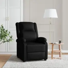 Atpūtas Krēsls, Atgāžams, Melna Mākslīgā Āda Vidaxl