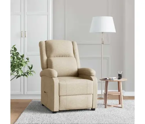 Atpūtas Krēsls, Atgāžams, Krēmkrāsas Audums Vidaxl