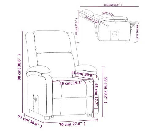 Atpūtas Krēsls, Atgāžams, Brūns Audums Vidaxl