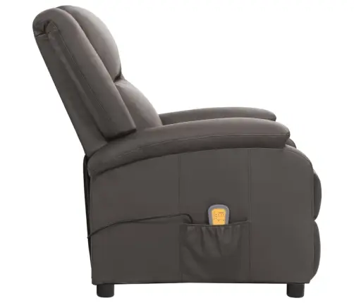 Masažinis Krėslas, Pilkos Spalvos, Tikra Oda