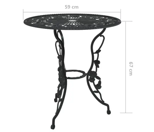 3-Osaline Bistrookomplekt, Valualumiinium, Must