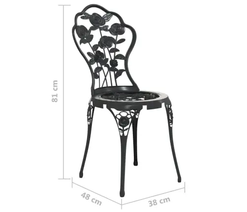 3-Osaline Bistrookomplekt, Valualumiinium, Must