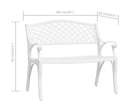 Dārza Sols, 102 Cm, Liets Alumīnijs, Balts Vidaxl Dārza Sols, 102 Cm, Liets Alumīnijs, Balts Vidaxl