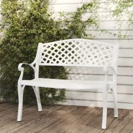 Dārza Sols, 102 Cm, Liets Alumīnijs, Balts Vidaxl