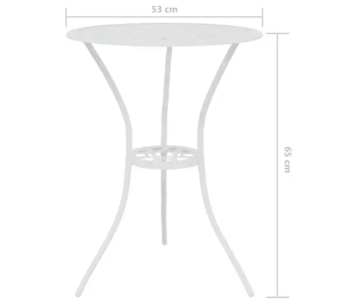 3-Daļīgs Bistro Mēbeļu Komplekts, Liets Alumīnijs, Balts Vidaxl