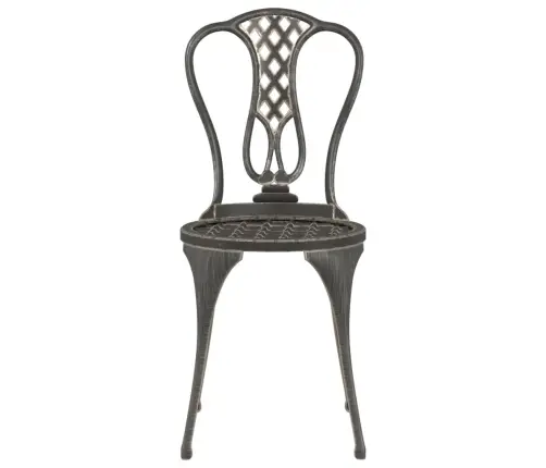 3-Daļīgs Bistro Mēbeļu Komplekts, Liets Alumīnijs, Bronza  Vidaxl