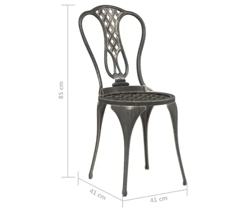 3-Daļīgs Bistro Mēbeļu Komplekts, Liets Alumīnijs, Bronza  Vidaxl