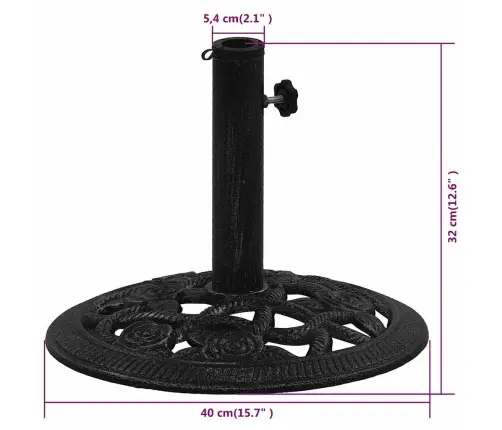 Päikesevarju Alus, Must, 40X40X32 cm Malm