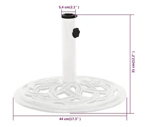 Skėčio Pagrindas, Baltos Spalvos, 44X44X31cm Ketus