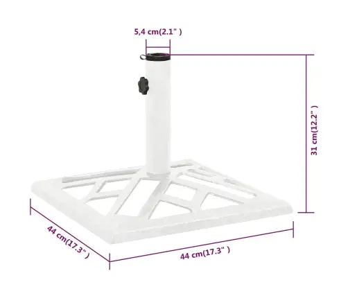 Päikesevarju Alus, Valge, 44X44X31 cm Malm