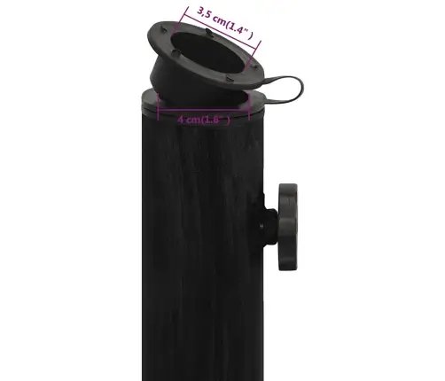 Saulessarga Pamatne, Melna, 45X45X30 Cm, Čuguns Vidaxl