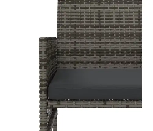 Divvietīgs Dārza Dīvāns Ar Galdiņu Un Soliem, Pelēks, Pe Vidaxl