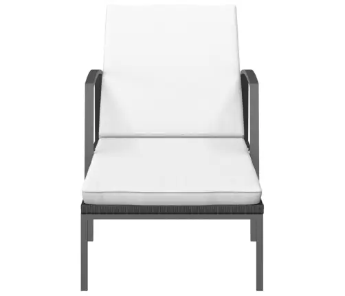 Aia Päevitustool Padjaga, Polürotang, Must