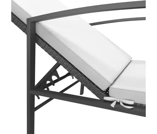 Aia Päevitustool Padjaga, Polürotang, Must