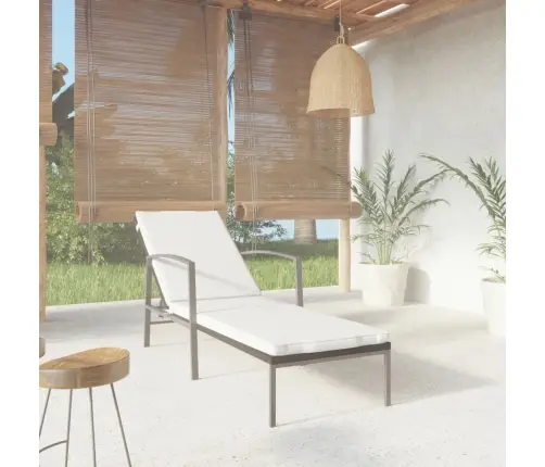 Aia Päevitustool Padjaga, Polürotang, Must