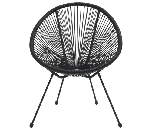 3-Daļīgs Dārza Mēbeļu Komplekts, Melns Vidaxl