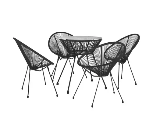 5-Daļīgs Dārza Mēbeļu Komplekts, Melns Vidaxl