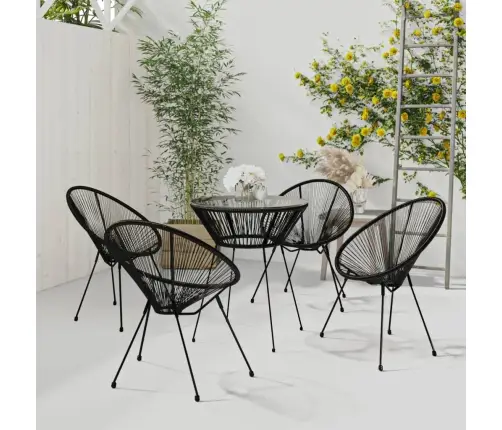 5-Daļīgs Dārza Mēbeļu Komplekts, Melns Vidaxl