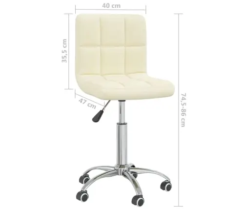 Grozāms Virtuves Krēsls, Krēmkrāsas Audums Vidaxl