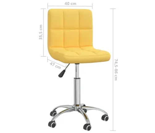 Grozāms Virtuves Krēsls, Sinepju Dzeltens Audums Vidaxl