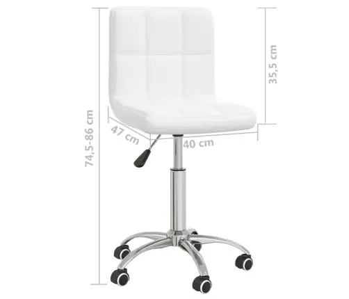 Pasukama Valgomojo Kėdė, Baltos Spalvos, Dirbtinė Oda (334333)