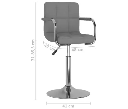 Virtuves Krēsls, Gaiši Pelēks Audums Vidaxl