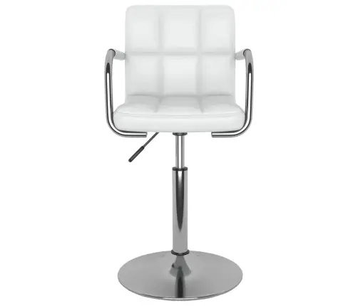 Pöörlevad Söögitoolid 6 Tk, Valge, Kunstnahk Pöörlevad Söögitoolid 6 Tk, Valge, Kunstnahk