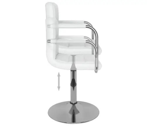 Pöörlevad Söögitoolid 6 Tk, Valge, Kunstnahk Pöörlevad Söögitoolid 6 Tk, Valge, Kunstnahk