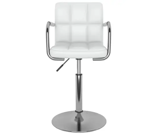 Virtuves Krēsls, Balta Mākslīgā Āda Vidaxl
