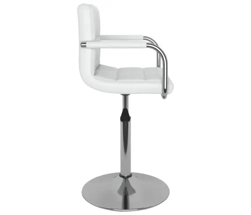 Virtuves Krēsls, Balta Mākslīgā Āda Vidaxl
