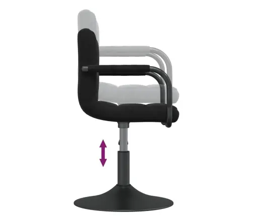 Pasukamos Valgomojo Kėdės, 4Vnt., Juodos Spalvos, Aksomas