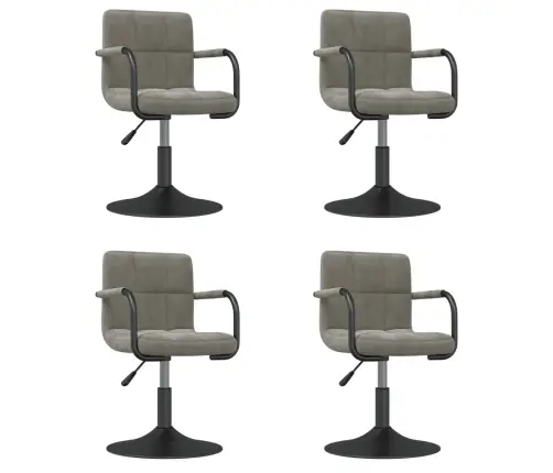 Grozāmi Virtuves Krēsli, 4 Gab., Gaiši Pelēks Samts Vidaxl