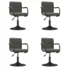 Grozāmi Virtuves Krēsli, 4 Gab., Tumši Pelēks Samts Vidaxl