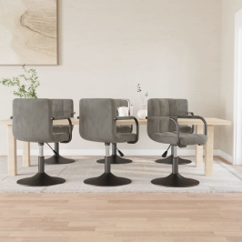 Pööratavad Söögitoolid 6 Tk, Helehall, Samet