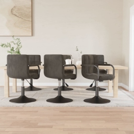 Pööratavad Söögitoolid 6 Tk, Tumehall, Samet