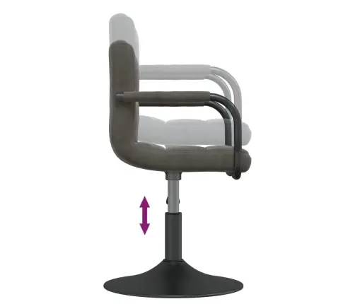 Valgomojo Kėdė, Tamsiai Pilkos Spalvos, Aksomas (334607)