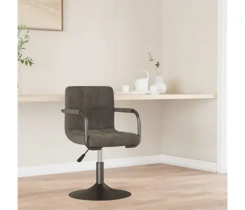 Valgomojo Kėdė, Tamsiai Pilkos Spalvos, Aksomas (334607)