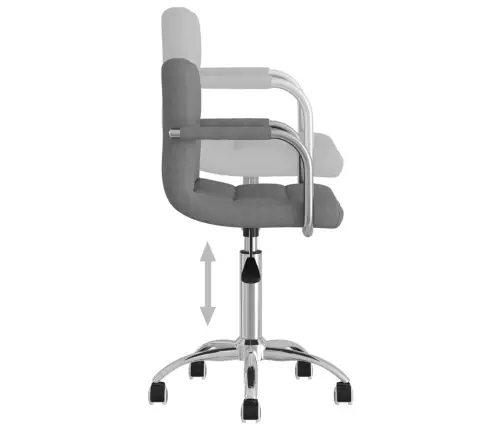 Grozāms Virtuves Krēsls, Gaiši Pelēks Audums Vidaxl