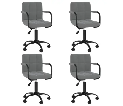 Grozāmi Virtuves Krēsli, 4 Gab., Tumši Pelēks Samts Vidaxl