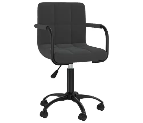 Pasukama Valgomojo Kėdė, Juodos Spalvos, Aksomas (334707) Pasukama Valgomojo Kėdė, Juodos Spalvos, Aksomas (334707)