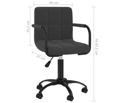 Pasukama Valgomojo Kėdė, Juodos Spalvos, Aksomas (334707) Pasukama Valgomojo Kėdė, Juodos Spalvos, Aksomas (334707)
