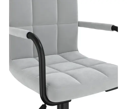 Grozāms Virtuves Krēsls, Gaiši Pelēks Samts Vidaxl