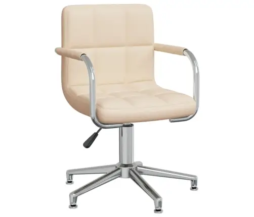 Grozāms Virtuves Krēsls, Krēmkrāsas Audums Vidaxl