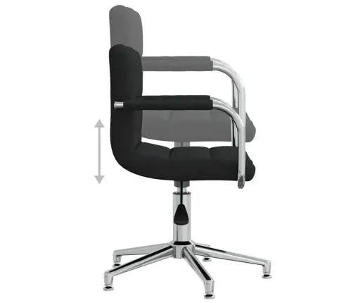 Grozāms Virtuves Krēsls, Melns Audums Vidaxl